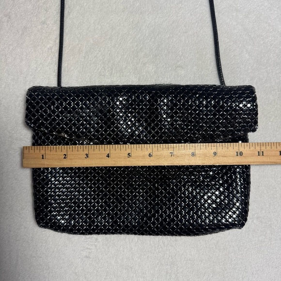 Whiting & Davis Black Mesh Shoulder Bag with strap ,trendy ,evening purse/clutch - Picture 7 of 7